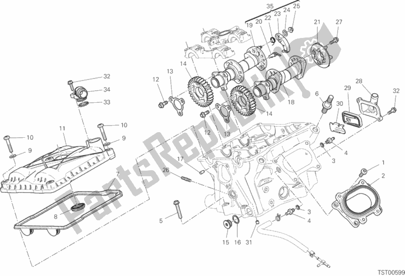 Wszystkie części do Pionowa G? Owica Cylindra - Rozrz? D Ducati Superbike 1299 Superleggera 2017